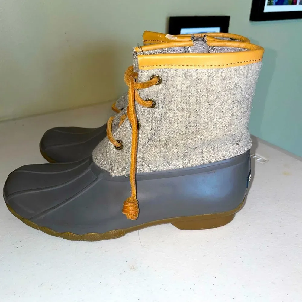 Sperry girls saltwater wool embossed top winter  boots duck sz 3 shoes kids